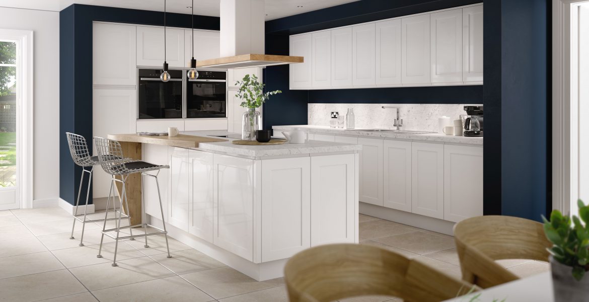 Fusion Shaker Gloss White Enfield Kitchens